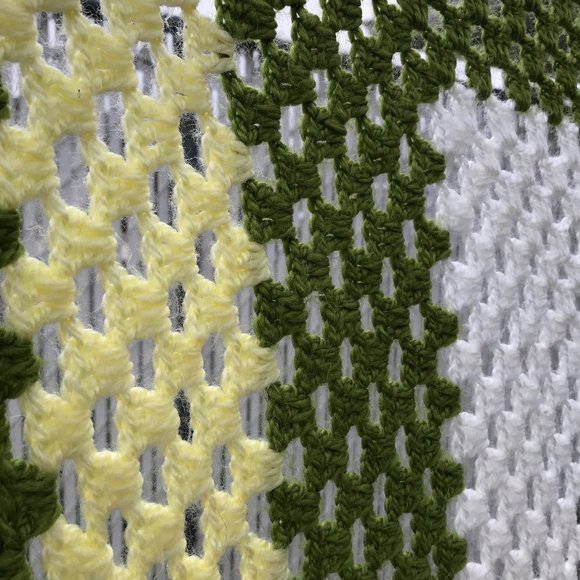 Granny Afghan Handmade Crocheted Vintage Square Cottagecore Grandmas Attic - Picture 5 of 6